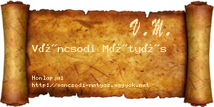 Váncsodi Mátyás névjegykártya