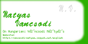 matyas vancsodi business card